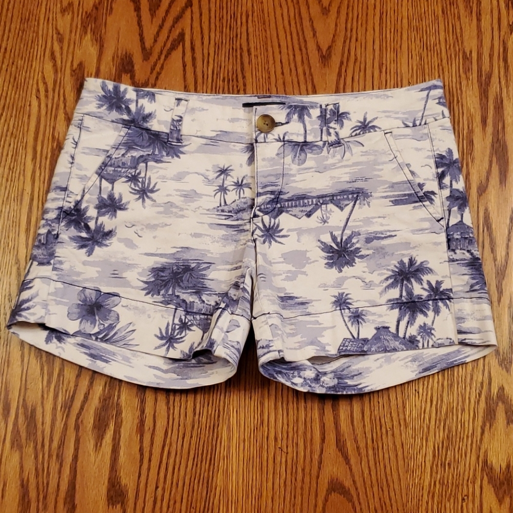 American Eagle Stretch Palm Trees Midi Shorts